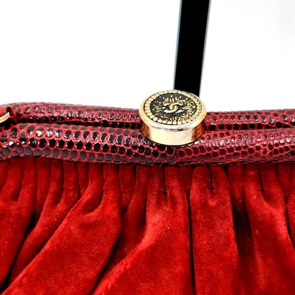 Rare Vintage 1980s CHANEL Suede Frame Bag by Karl Lagerfeld - Picture 5 of 16